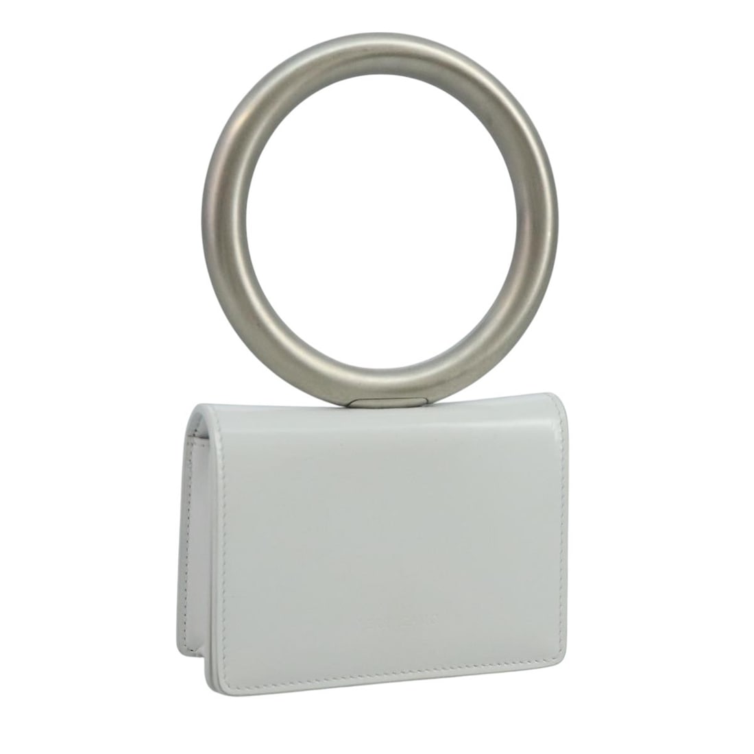 Salvatore Ferragamo Leather Pouch White Silver Womens Italy: Salvatore Ferragamo Leather Pouch White Silver Womens Italy Salvatore Ferragamo pouch in leather with a white and silver exterior. Made in Italy, this women's pouch measures approximately 11 cm W x 8 
