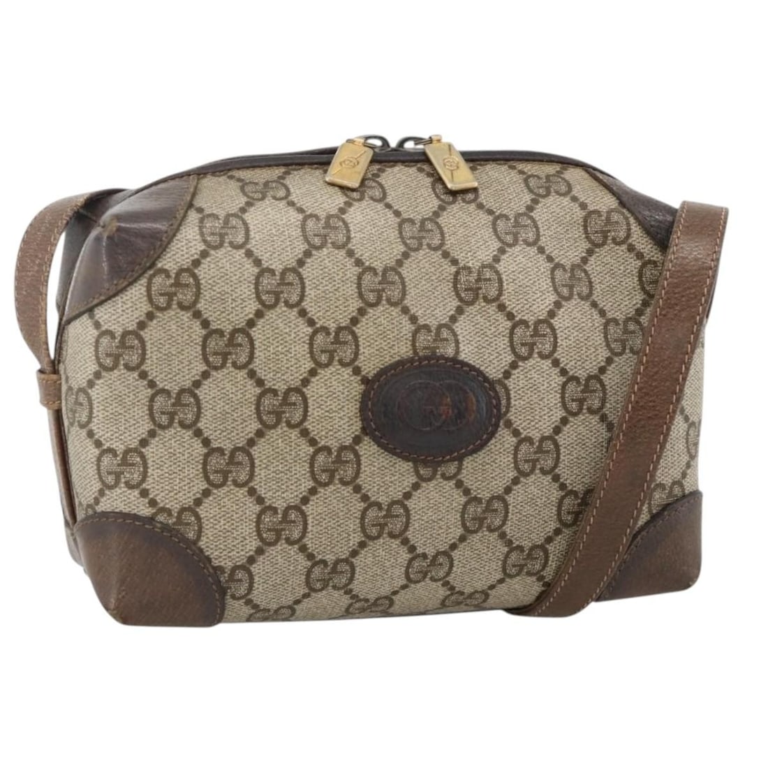 Gucci GG Supreme beige gold shoulder bag Italy 67 01 5294: Gucci GG Supreme beige gold shoulder bag Italy 67 01 5294 This Gucci GG Supreme shoulder bag features a beige and gold color scheme with PVC leather and GG canvas materials. Designed for women, the ba