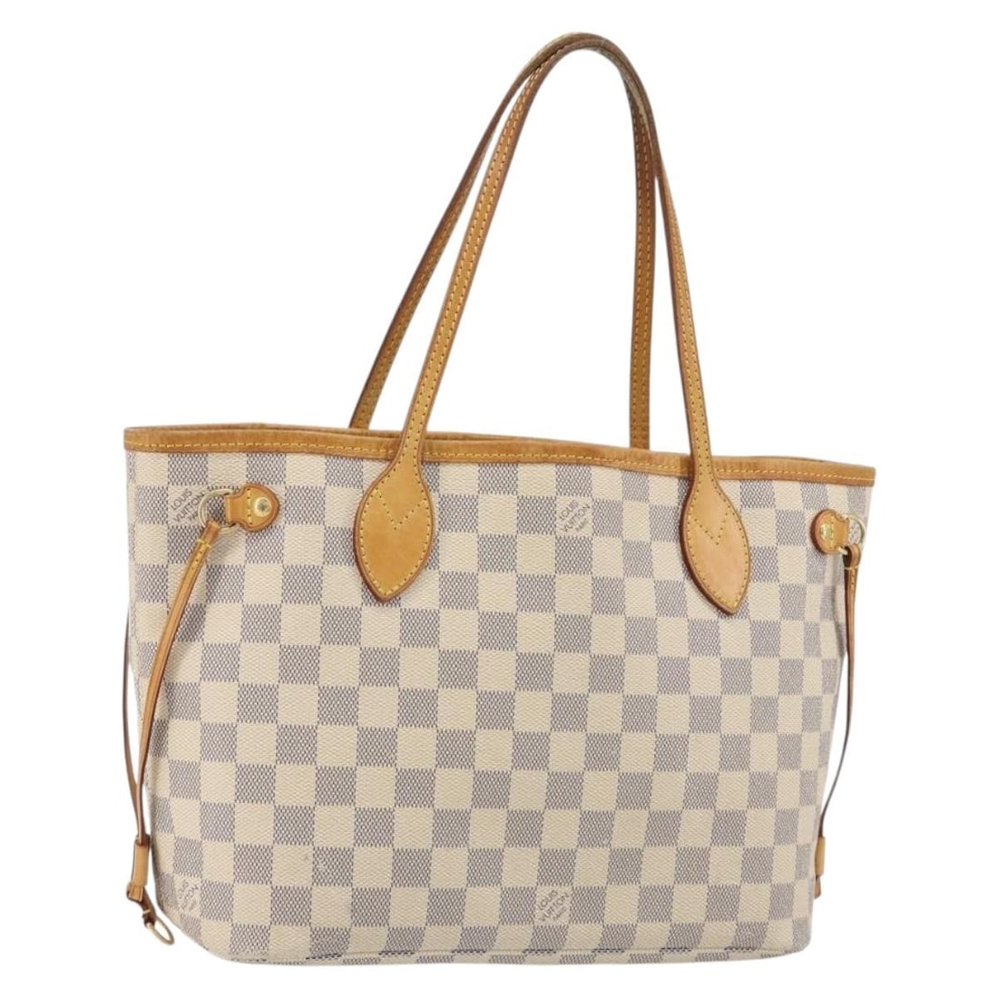 Louis Vuitton Neverfull PM Damier Azur Canvas Tote N41362: Louis Vuitton Neverfull PM Damier Azur Canvas Tote N41362 Louis Vuitton Neverfull PM tote bag in Damier Azur canvas. This women's tote is made in France and features the N41362 product line. It is off