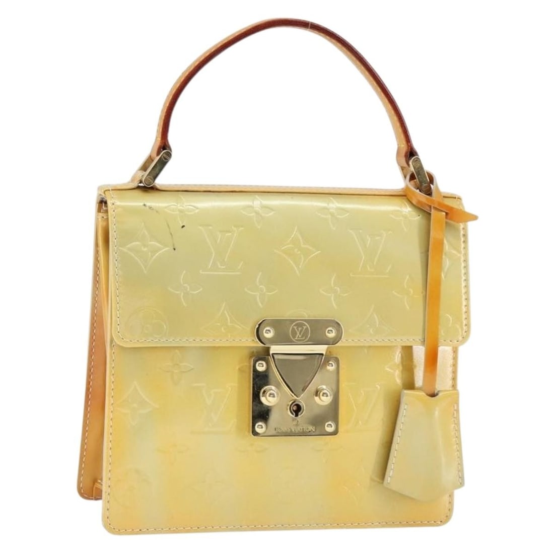 LOUIS VUITTON Monogram Vernis Spring Street Hand Bag Gris M91029 Auth: LOUIS VUITTON Monogram Vernis Spring Street Hand Bag Gris M91029 Auth This elegant LOUIS VUITTON Monogram Vernis Spring Street Hand Bag in Gris is a stylish accessory crafted from high-quality patent 