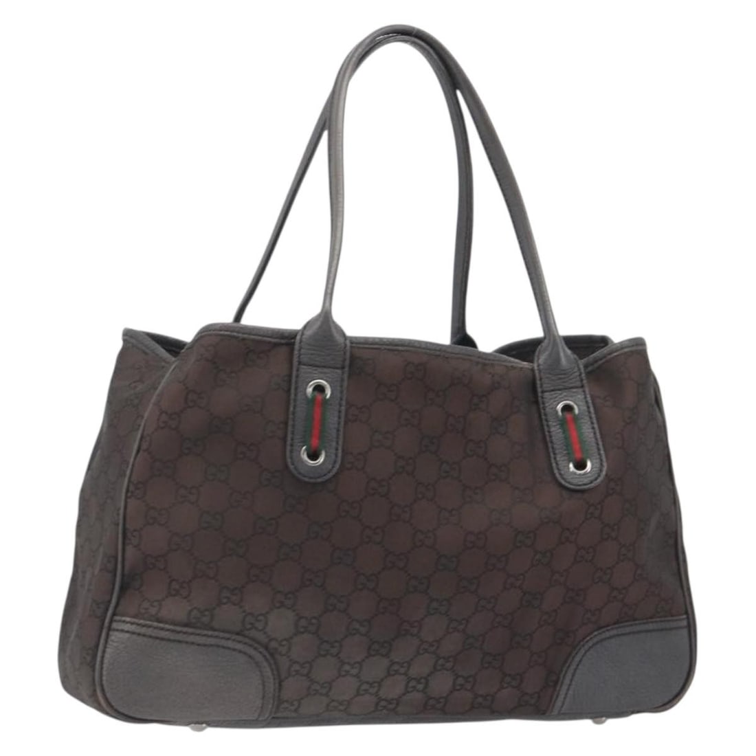 Gucci 293592 Sherry Line Tote Bag GG Canvas Nylon Brown Silver: Gucci 293592 Sherry Line Tote Bag GG Canvas Nylon Brown Silver Gucci tote bag from the GG Canvas Web Sherry Line, crafted in nylon with brown and silver coloring. This women's bag was made in Italy an