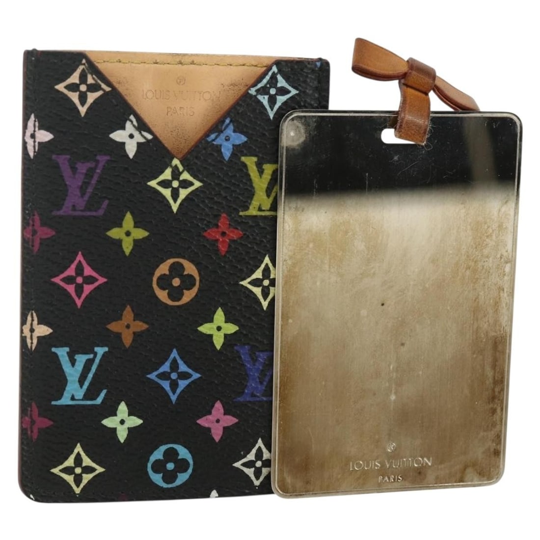 Louis Vuitton M92650 Etui Hand Mirror Monogram Multicolor Black: Louis Vuitton M92650 Etui Hand Mirror Monogram Multicolor Black Louis Vuitton Monogram Multicolor Etui hand mirror in black canvas. This women's accessory is made in France and includes only the item 