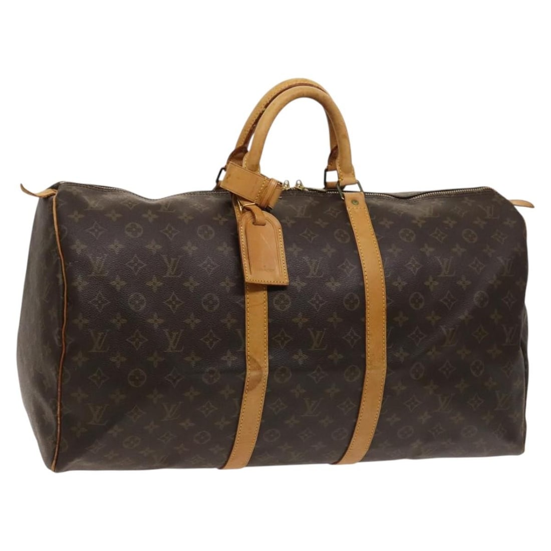 LOUIS VUITTON Monogram Keepall 55 Boston Bag M41424 Authenticated: LOUIS VUITTON Monogram Keepall 55 Boston Bag M41424 Authenticated This authentic LOUIS VUITTON Monogram Keepall 55 Boston Bag is a classic travel companion, crafted from durable Monogram Canvas. The b