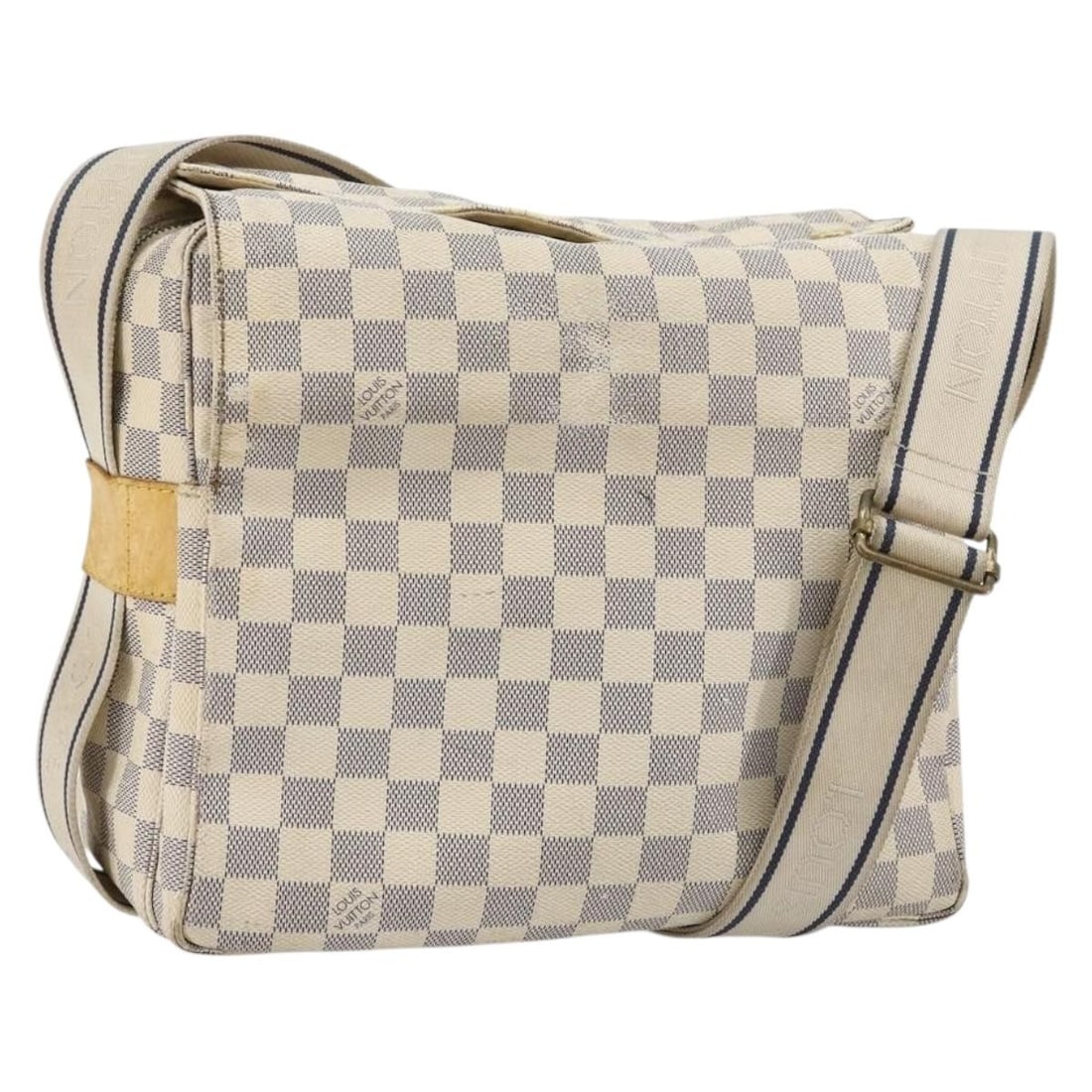 Louis Vuitton N51189 Naviglio Shoulder Bag Damier Azur Canvas: Louis Vuitton N51189 Naviglio Shoulder Bag Damier Azur Canvas Louis Vuitton Naviglio shoulder bag in Damier Azur canvas. This women's bag was made in France and includes an adjustable shoulder strap. 