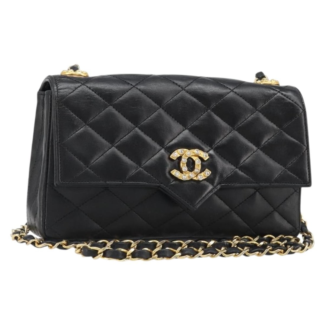 CHANEL Matelasse Bijoux Chain Leather Shoulder Bag Black Gold: CHANEL Matelasse Bijoux Chain Leather Shoulder Bag Black Gold A CHANEL Matelasse Bijoux Chain shoulder bag in black leather with gold-tone hardware. It comes with a guarantee card and was made in Fran