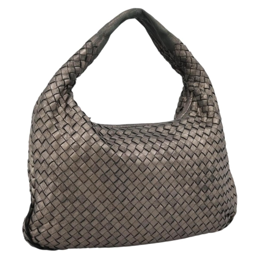 Bottega Veneta 115653 Intrecciato Leather Shoulder Hobo Bag Gold: Bottega Veneta 115653 Intrecciato Leather Shoulder Hobo Bag Gold Bottega Veneta Intrecciato hobo shoulder bag in champagne gold leather. This women's shoulder bag is made in Italy and features the sig