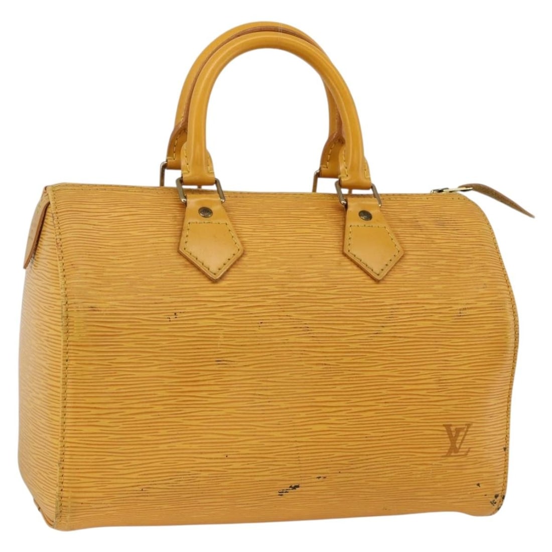 Louis Vuitton Epi Speedy 25 Tassili Yellow Leather Handbag M43019: Louis Vuitton Epi Speedy 25 Tassili Yellow Leather Handbag M43019 This Louis Vuitton Epi Speedy 25 handbag features the signature Epi leather in Tassili Yellow. Designed for women, it offers a structu
