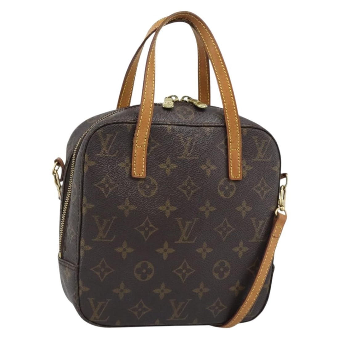Louis Vuitton M47500 Spontini Monogram Canvas Handbag with Strap: Louis Vuitton M47500 Spontini Monogram Canvas Handbag with Strap Louis Vuitton Spontini handbag in Monogram canvas with a structured silhouette and included shoulder strap. Made in France, this women'