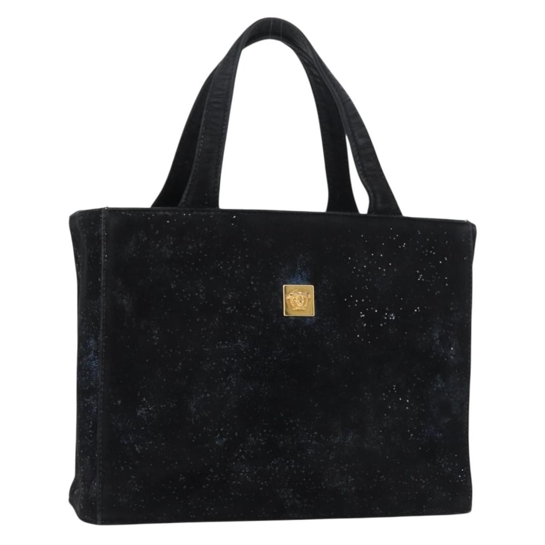 Gianni Versace Black Gold Suede Handbag with Dust Bag (1 of 18)