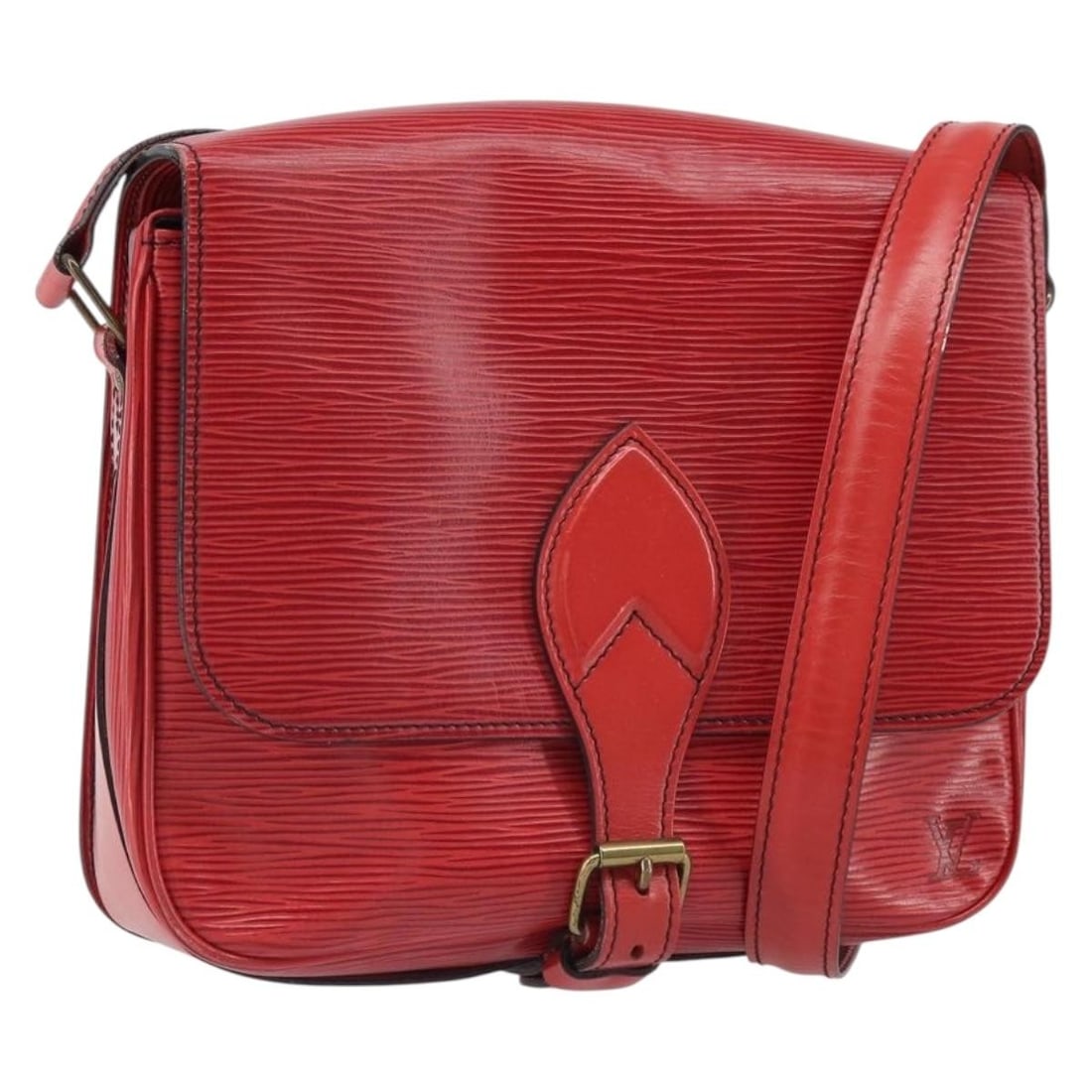Louis Vuitton Epi Cartesier MM Red Leather Shoulder Bag M52247: Louis Vuitton Epi Cartesier MM Red Leather Shoulder Bag M52247 This Louis Vuitton Epi Cartesier MM shoulder bag features a durable red Epi leather exterior and is crafted in France. The bag includes a