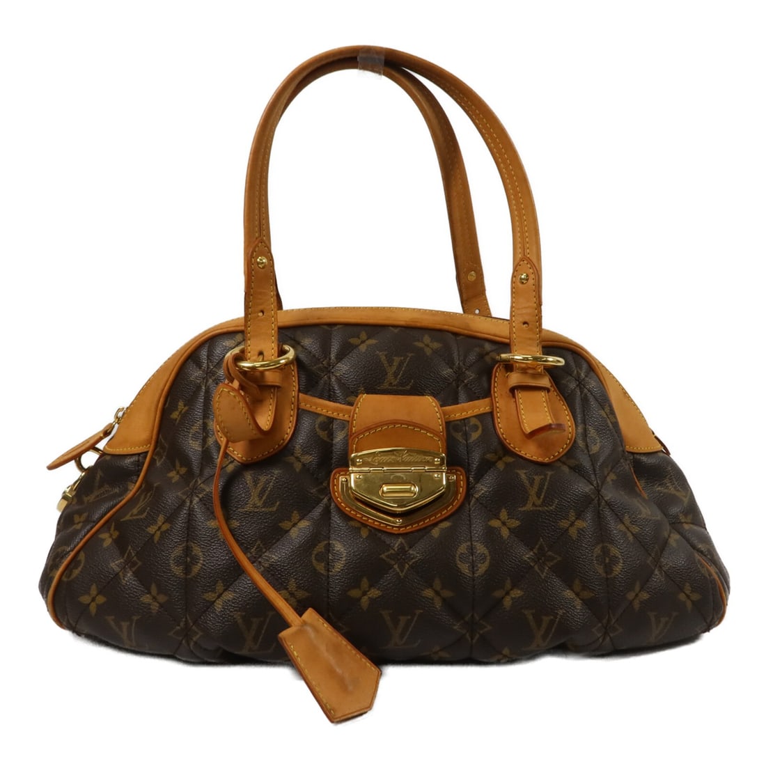 Louis Vuitton M41434 Monogram Bowling Handbag Brown: Louis Vuitton M41434 Monogram Bowling Handbag Brown Louis Vuitton bowling handbag in brown Monogram PVC coated canvas. This women's handbag features a structured bowling silhouette with exterior and i
