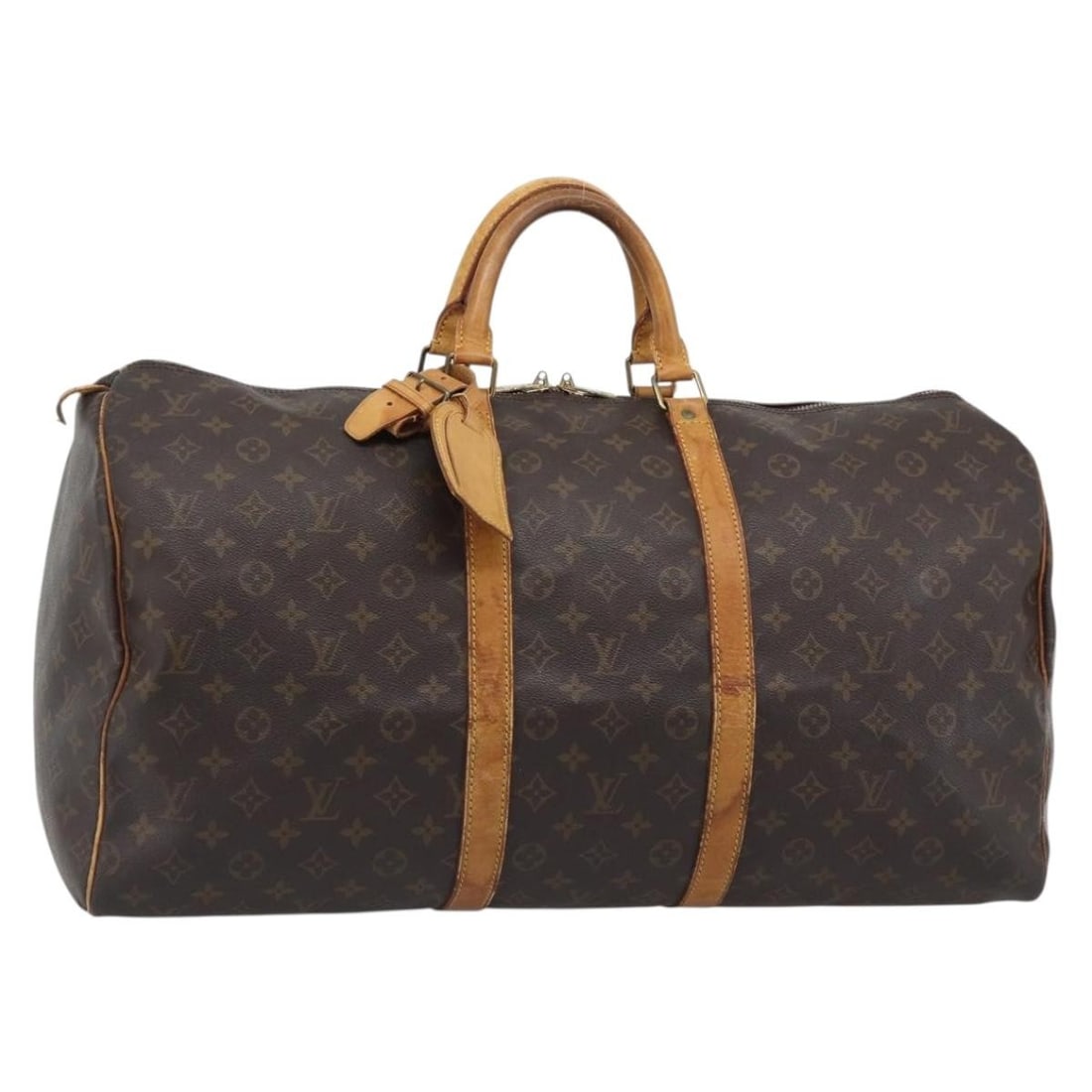 Louis Vuitton M41424 Keepall 55 Monogram Canvas Boston Bag: Louis Vuitton M41424 Keepall 55 Monogram Canvas Boston Bag Louis Vuitton Keepall 55 Boston bag in Monogram canvas, model M41424, made in France. This women's travel bag includes a name tag and Powanie