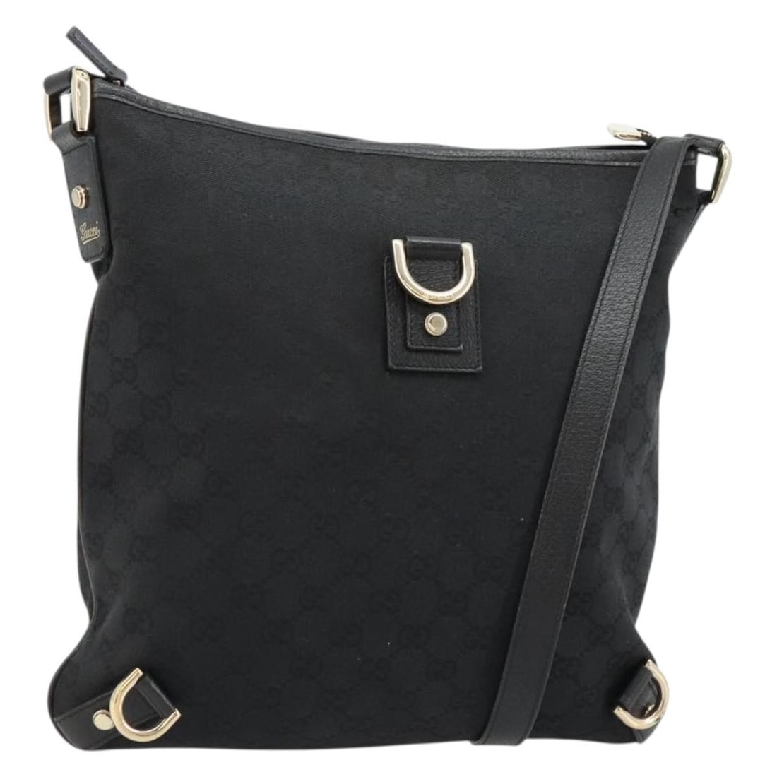 Gucci 131326 Abbey GG Canvas Shoulder Purse Black Gold: Gucci 131326 Abbey GG Canvas Shoulder Purse Black Gold Authentic Gucci Abbey GG Canvas shoulder bag in black with gold-tone accents. This women's shoulder bag is made in Italy and features a classic G