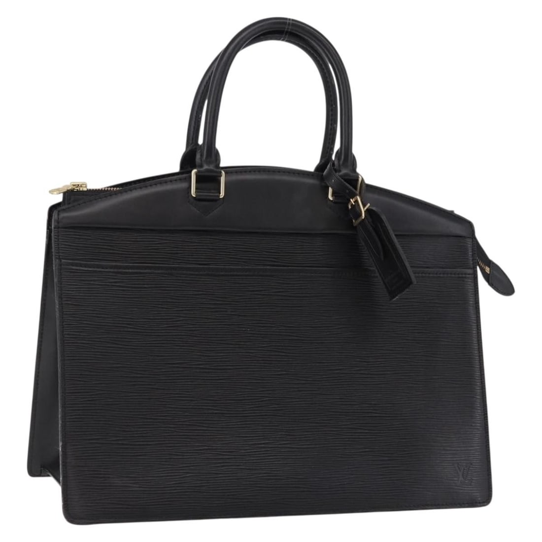 Black Epi Leather Hand Bag Louis Vuitton Riviera M48182: Black Epi Leather Hand Bag Louis Vuitton Riviera M48182 Louis Vuitton Epi Riviera hand bag in black Epi leather, made in France. It features a handle drop of approximately 4.7 inches (12 cm) and comes