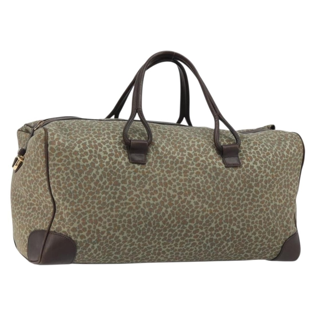 Bottega Veneta Leopard Print Canvas Boston Bag Beige Gold: Bottega Veneta Leopard Print Canvas Boston Bag Beige Gold Beige and gold Boston bag by Bottega Veneta, made from canvas and crafted in Italy. This women's bag features a handle drop of approximately 5