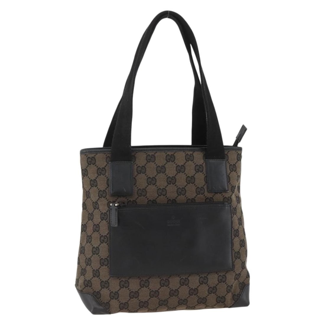 Gucci 019 0402 1705 GG Canvas Tote in Black Silver: Gucci 019 0402 1705 GG Canvas Tote in Black Silver Gucci GG canvas tote bag in black and silver, made in Italy. This women's tote features a compact silhouette and is offered without the original box 