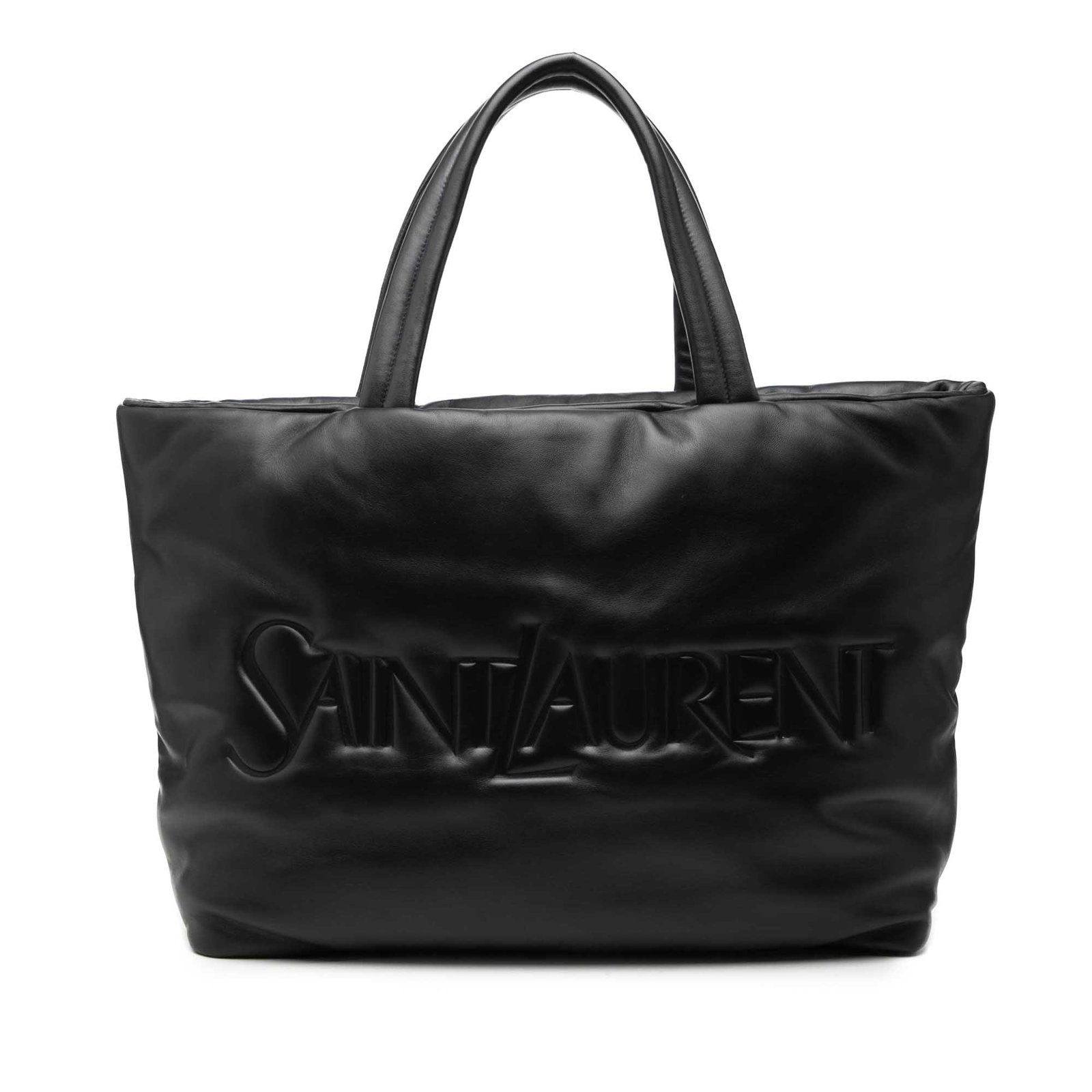 Saint Laurent Wide Puffer Tote in Black Lambskin Leather (1 of 7)