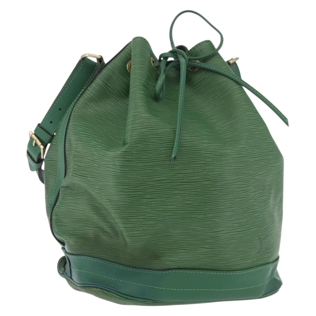 Louis Vuitton M44004 Noe Green Epi Leather Shoulder Bag: Louis Vuitton M44004 Noe Green Epi Leather Shoulder Bag Louis Vuitton Epi Noe shoulder bag in green Epi leather, made in France. This women's bag measures approximately 27 cm W x 34 cm H x 19.5 cm D, 
