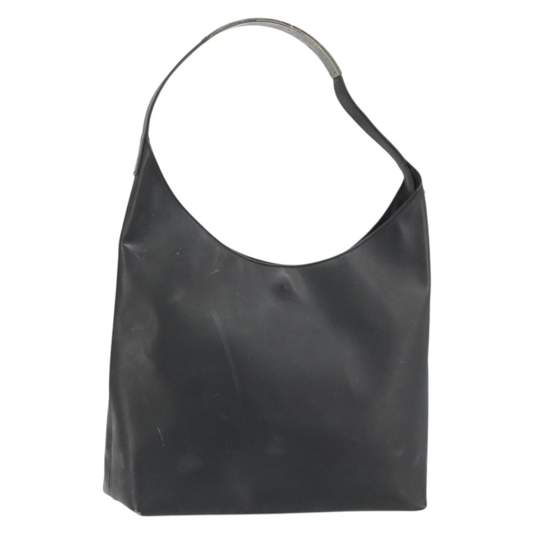 Gucci 001 3297 Black Leather Shoulder Purse Silver Tone: Gucci 001 3297 Black Leather Shoulder Purse Silver Tone Gucci shoulder bag in black and silver leather, made in Italy. It features a shoulder strap with an approximate 9.8 inch (25 cm) drop and measur
