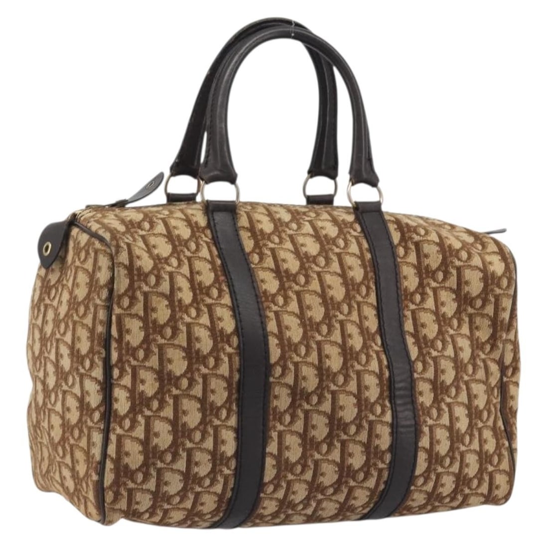 Christian Dior Boston Bag in Beige Gold Trotter Canvas: Christian Dior Boston Bag in Beige Gold Trotter Canvas Authentic Christian Dior Boston bag in beige and gold Trotter canvas, made in France. This women's bag is offered without the original box or dus