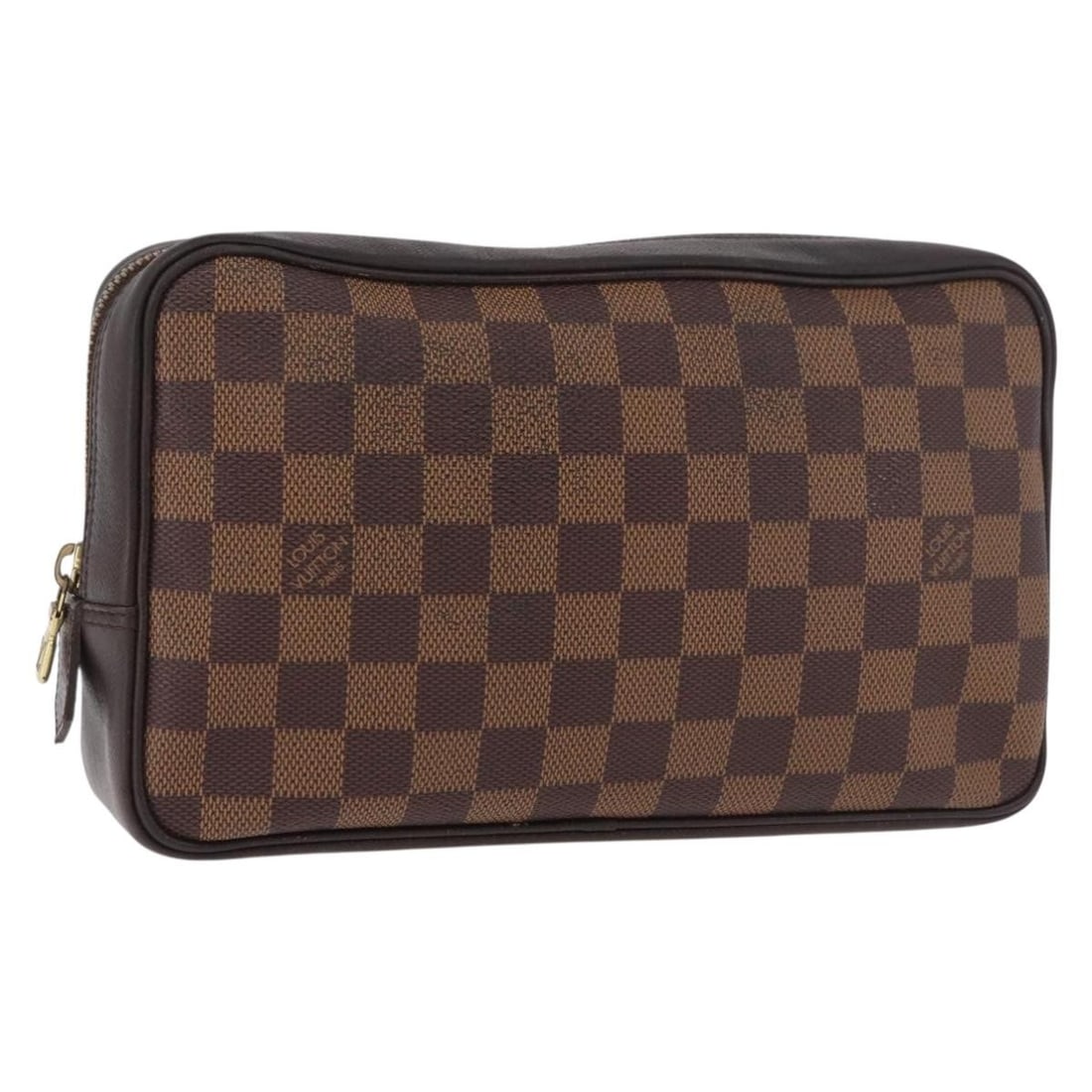 Louis Vuitton N47624 Trousse Toilette 25 Damier Ebene clutch: Louis Vuitton N47624 Trousse Toilette 25 Damier Ebene clutch Louis Vuitton Damier Ebene Trousse Toilette 25 clutch bag in Damier Ebene canvas. This women's clutch is made in Spain and is offered as th