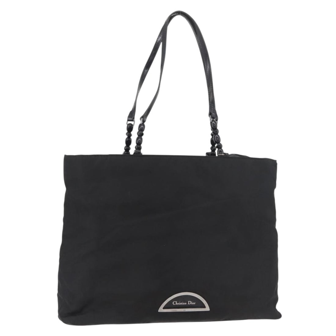Christian Dior Maris nylon tote handbag black silver: Christian Dior Maris nylon tote handbag black silver Christian Dior Maris Pearl tote bag in black and silver nylon, made in Italy. This women's tote includes the guarantee card. It is in heavily used 