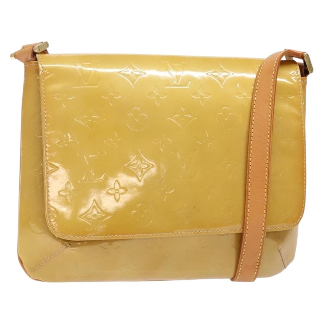 LOUIS VUITTON Monogram Vernis Thompson Street Shoulder Bag Beige M91301 Auth: LOUIS VUITTON Monogram Vernis Thompson Street Shoulder Bag Beige M91301 Auth This elegant Louis Vuitton Monogram Vernis Thompson Street Bag is crafted from high-quality patent leather in a sophisticat