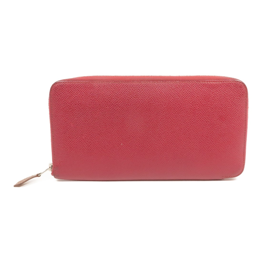 HERMES Silk In Around Long Wallet Epsom Calfskin Rubis Red: HERMES Silk In Around Long Wallet Epsom Calfskin Rubis Red A Hermes around long wallet in Rubis/Red, made with Epsom leather, calfskin (cowhide), and silk. It features a long wallet design with multip