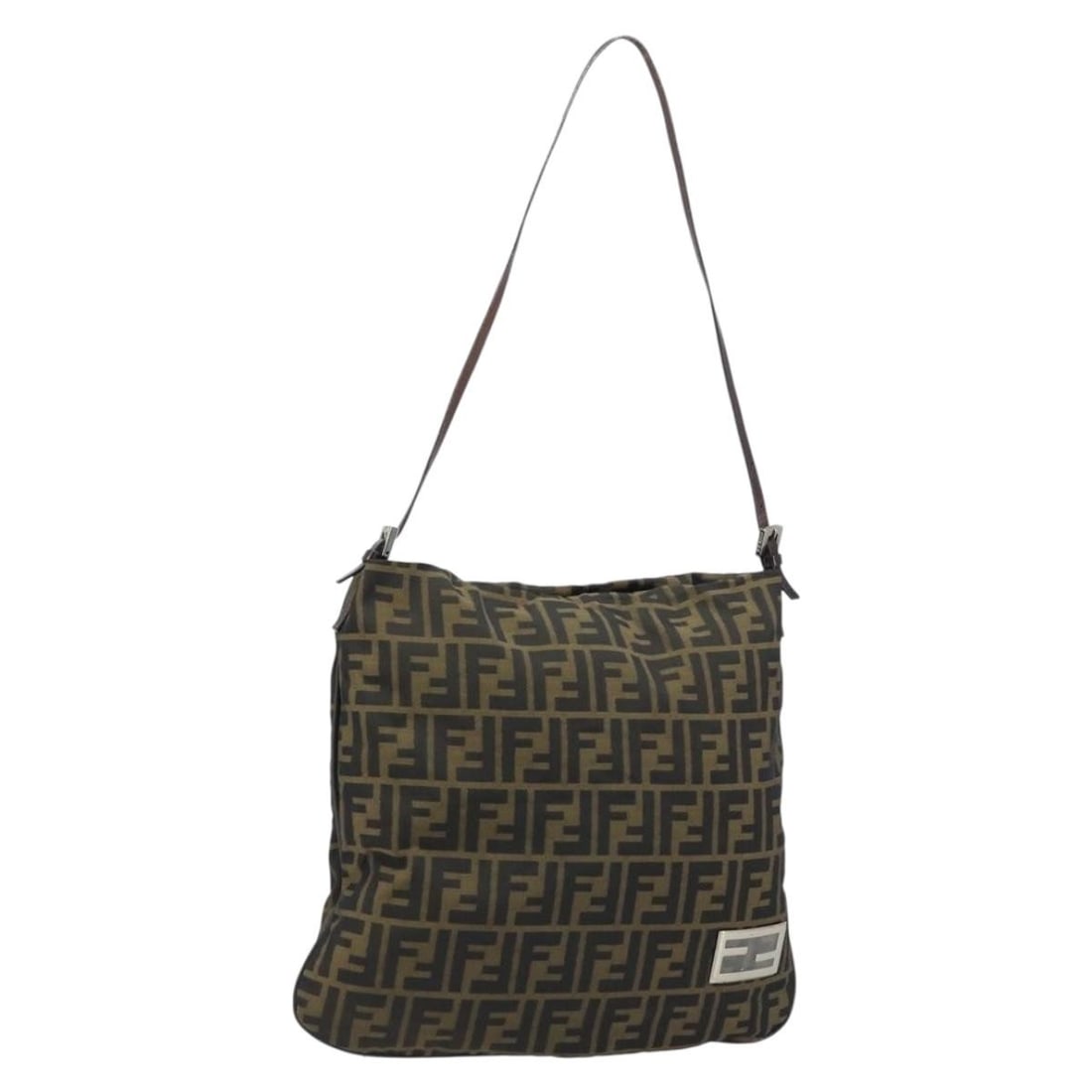 FENDI Brown Black Zucca Canvas Womens Shoulder Bag: FENDI Brown Black Zucca Canvas Womens Shoulder Bag Authentic Fendi shoulder bag in brown and black Zucca canvas. This women's bag is made in Italy and features a classic shoulder bag silhouette. Pleas