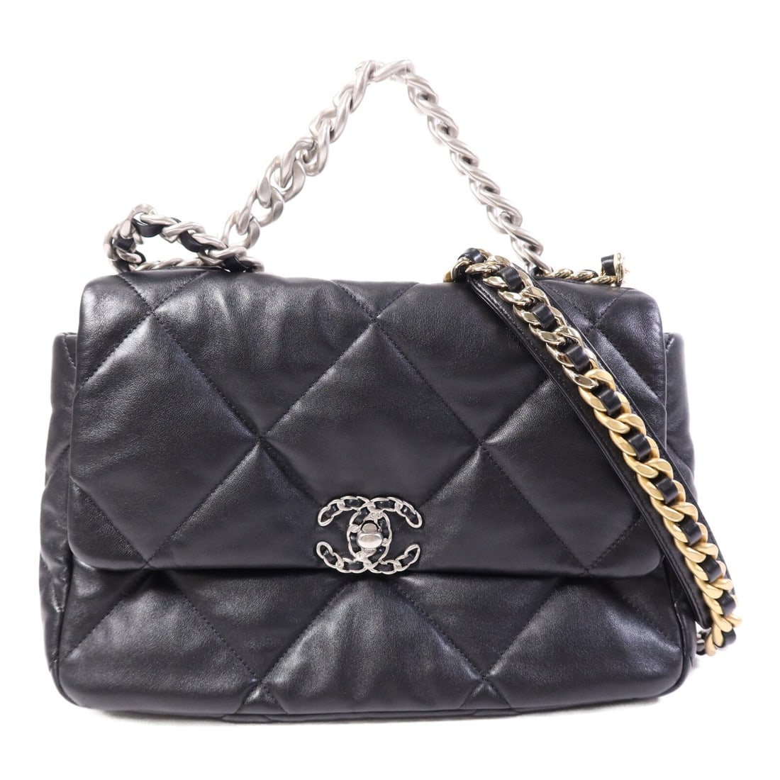 CHANEL AS1160 C19 Medium Shoulder Bag Black Lambskin (1 of 15)