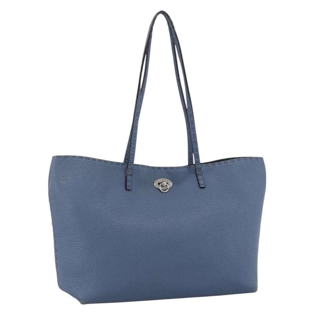 Fendi Light Blue Silver Leather Tote Bag Italy: Fendi Light Blue Silver Leather Tote Bag Italy This FENDI Celeria tote bag is crafted from light blue and silver leather and features a spacious design ideal for everyday use. Made in Italy, it offers