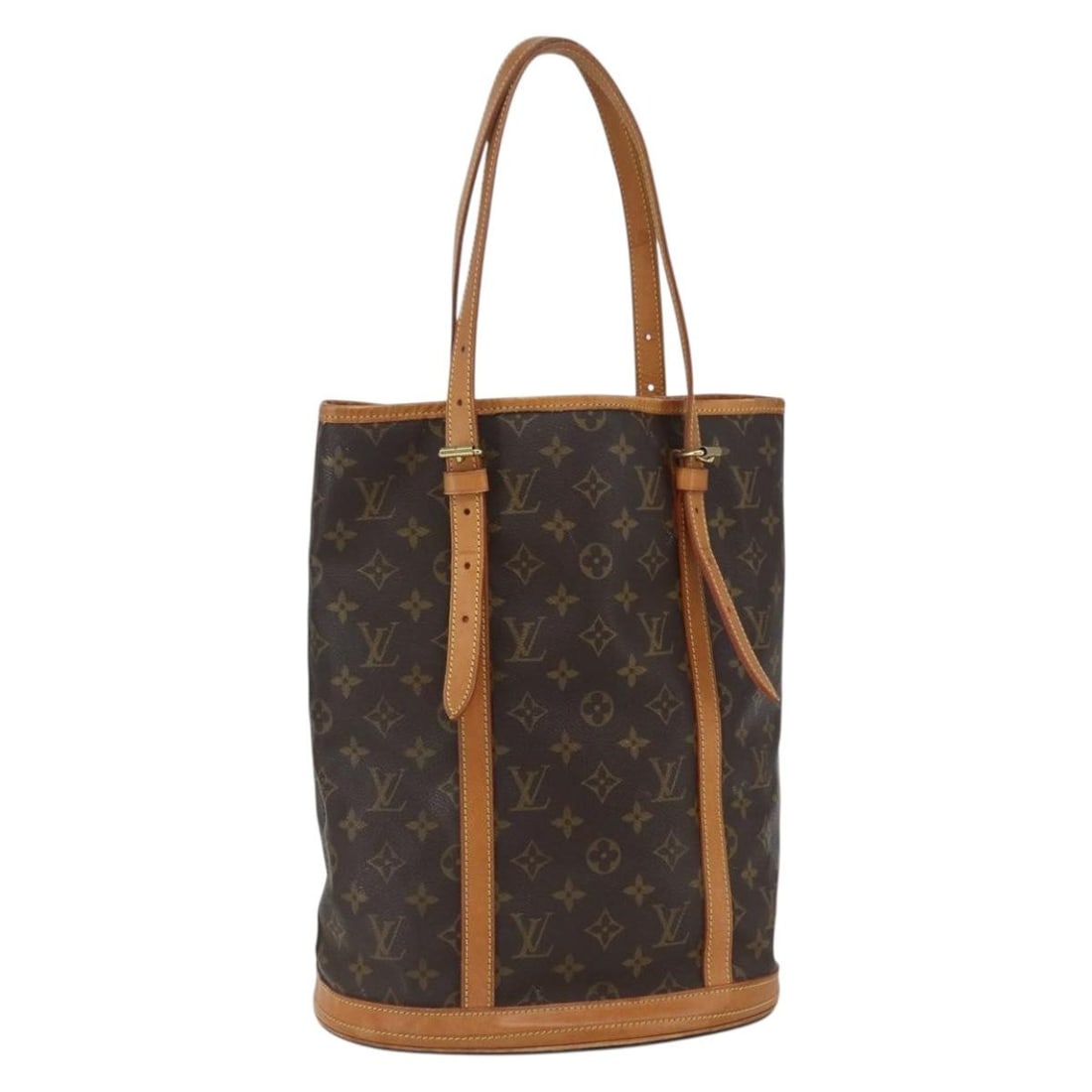 Louis Vuitton M42236 Monogram Canvas GM Bucket Shoulder Bag: Louis Vuitton M42236 Monogram Canvas GM Bucket Shoulder Bag Louis Vuitton Monogram Bucket GM shoulder bag in Monogram canvas, made in France. This women's bag has a heavily used condition with visible