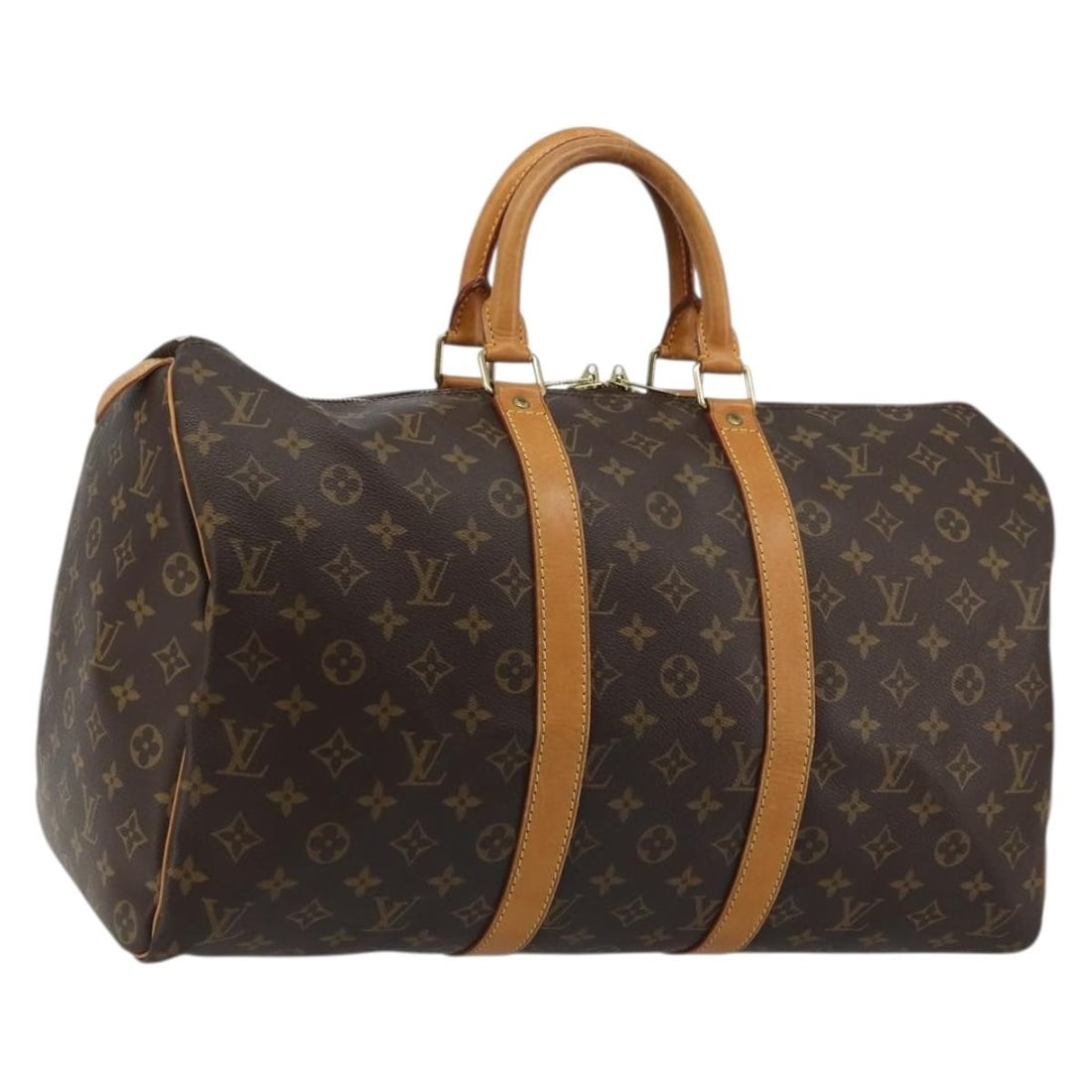Louis Vuitton M41428 Keepall 45 Monogram Canvas Boston Bag: Louis Vuitton M41428 Keepall 45 Monogram Canvas Boston Bag Louis Vuitton Keepall 45 Boston bag in Monogram canvas, model M41428, made in France. This women's bag is offered as the bag only; item box a