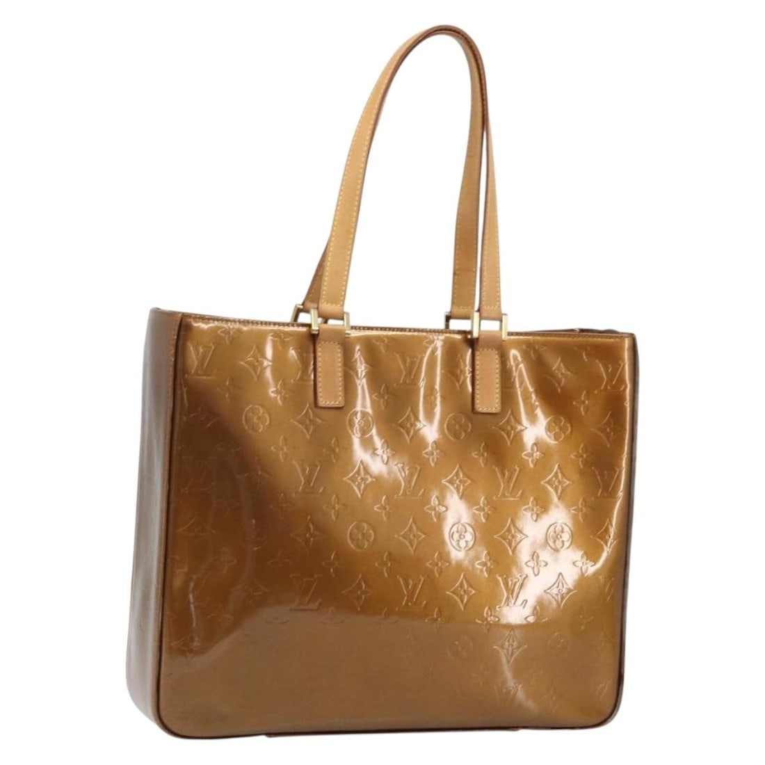Louis Vuitton M91134 Columbus Bronze Monogram Vernis Patent Leather Tote: Louis Vuitton M91134 Columbus Bronze Monogram Vernis Patent Leather Tote Louis Vuitton Monogram Vernis Columbus tote bag in bronze patent leather. This women's tote is made in Spain and features a spa