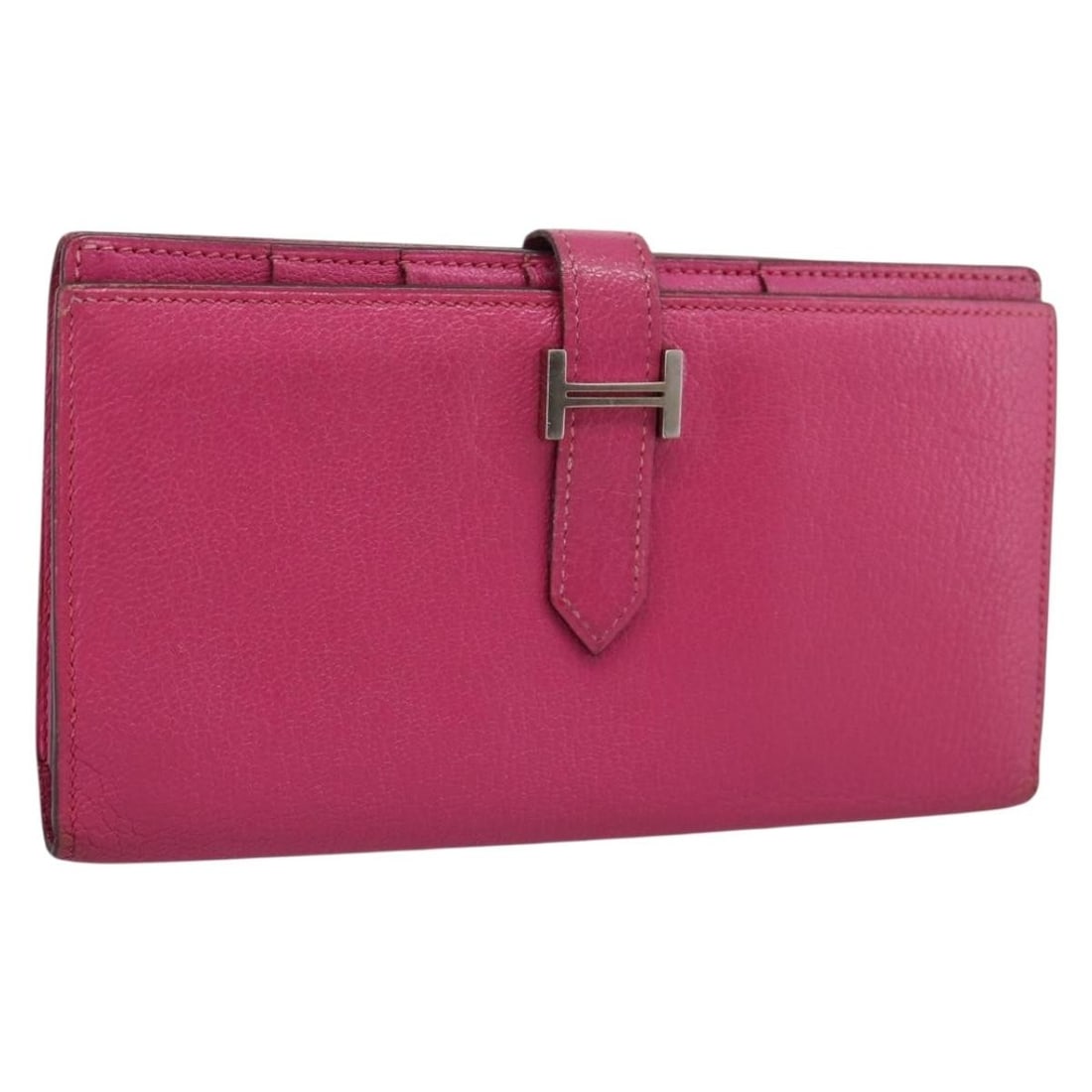 HERMES Beansufla Pink Leather Wallet Silver Tone France (1 of 18)