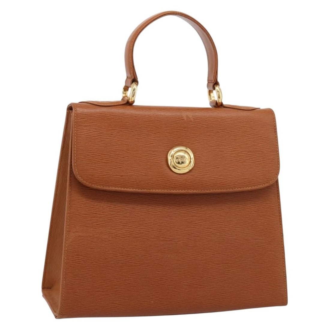Chloe Brown Leather Handbag with Gold Tone Hardware: Chloe Brown Leather Handbag with Gold Tone Hardware Brown leather Chloe handbag for women with gold-tone detailing, made in Italy. This heavily used bag shows visible wear throughout, including an out