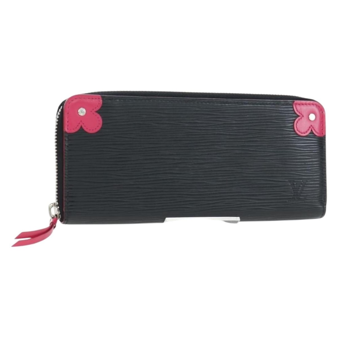 Louis Vuitton M62968 Portefeuille Clemence Epi Leather Long Wallet Black: Louis Vuitton M62968 Portefeuille Clemence Epi Leather Long Wallet Black Louis Vuitton Portefeuille Clemence long wallet in black Epi leather. This women's wallet is made in Spain and includes the dus
