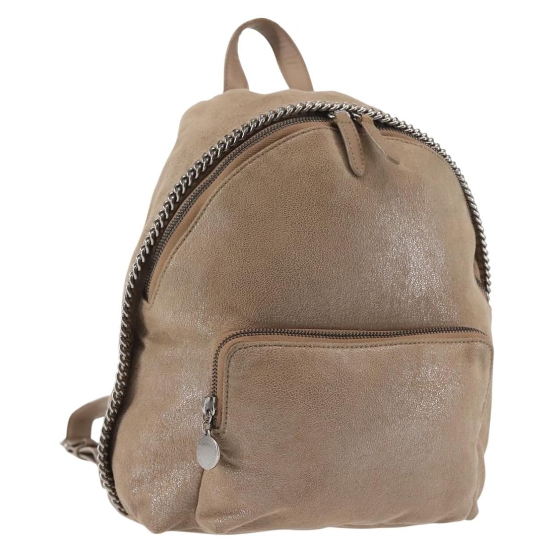 Stella McCartney Beige Silver Leather Backpack 410905 Italy Auth: Stella McCartney Beige Silver Leather Backpack 410905 Italy Auth This stylish Stella McCartney backpack is crafted from high-quality leather in a chic beige and silver color combination. Designed for 