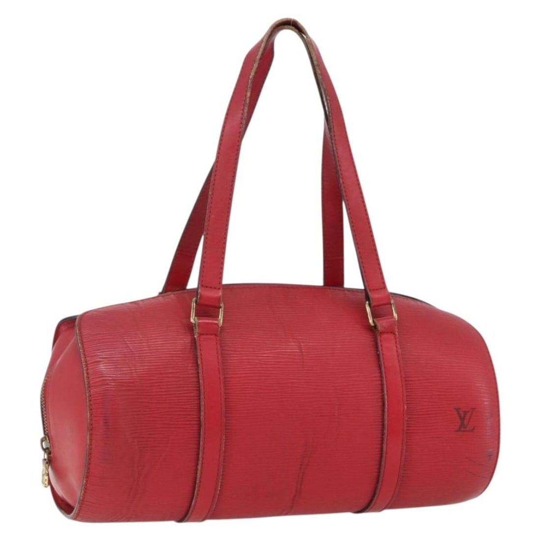 Louis Vuitton Soufflot M52227 red Epi leather handbag: Louis Vuitton Soufflot M52227 red Epi leather handbag Louis Vuitton Epi Soufflot handbag in red Epi leather. This women's handbag is made in France and includes only the item shown; the item box and d
