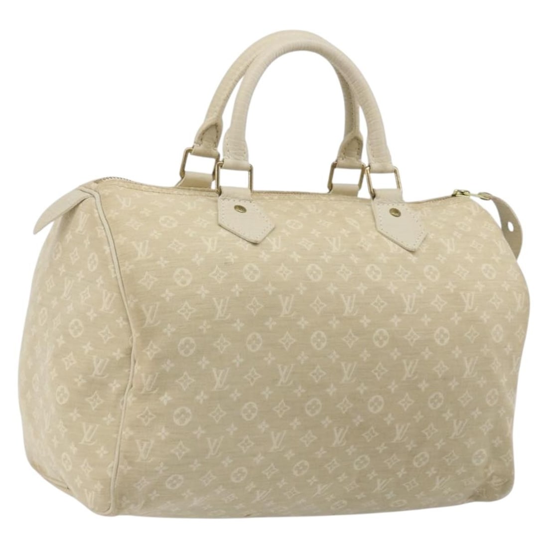 Louis Vuitton M95319 Speedy 30 Hand Bag Monogram Mini Lin White Dunne: Louis Vuitton M95319 Speedy 30 Hand Bag Monogram Mini Lin White Dunne Louis Vuitton Monogram Mini Lin Speedy 30 handbag in White/Dunne canvas. This women's handbag is made in France and includes the b