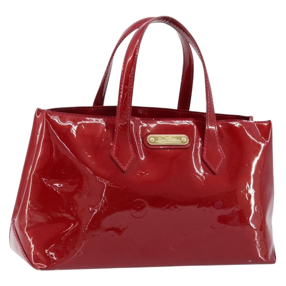 Louis Vuitton Wilshire PM Pomme D'amour Patent Leather Handbag M93642: Louis Vuitton Wilshire PM Pomme D'amour Patent Leather Handbag M93642 This Louis Vuitton Monogram Vernis Wilshire PM handbag is crafted from patent leather in the vibrant Pomme D'amour color. Made in 