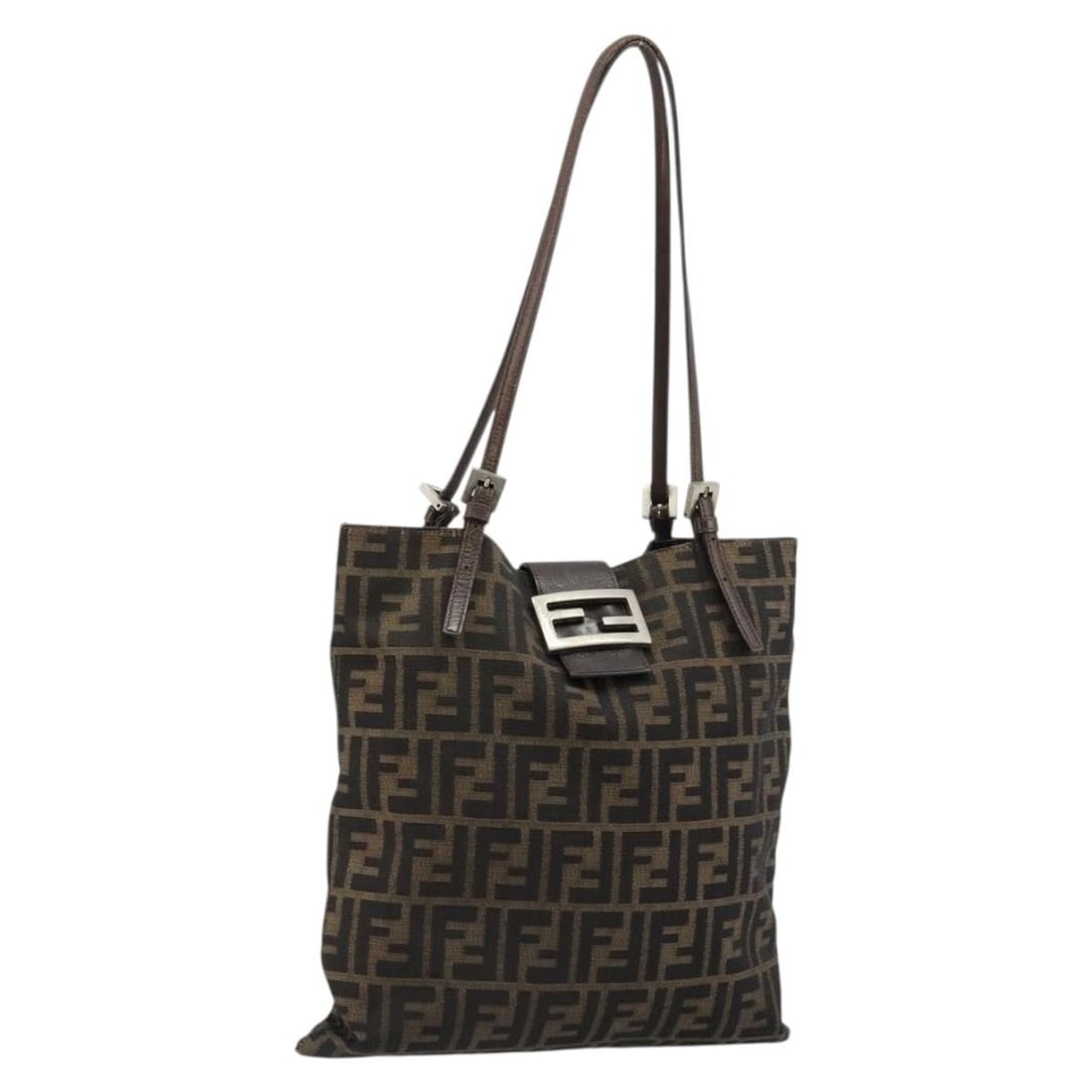 FENDI Zucca Canvas Black Brown Women Tote Bag Italy: FENDI Zucca Canvas Black Brown Women Tote Bag Italy This FENDI Zucca Canvas Tote Bag features the iconic black and brown Zucca canvas exterior. Designed for women, it offers a spacious and practical s
