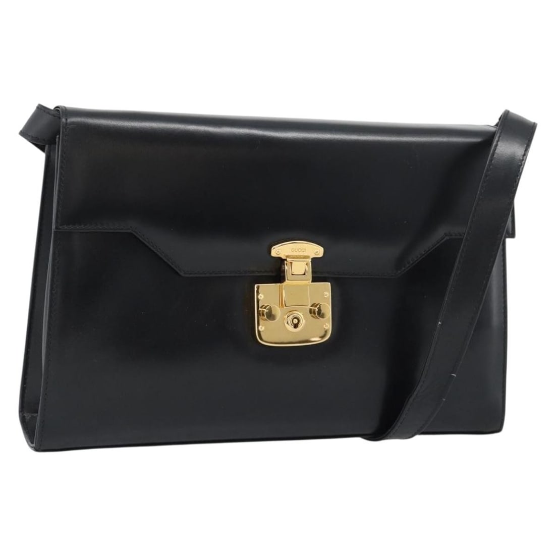 Gucci 004 33 0450 Black Leather Shoulder Bag with Clochette: Gucci 004 33 0450 Black Leather Shoulder Bag with Clochette Gucci shoulder bag in black leather with gold-tone accents. This women's bag includes two keys and a clochette. Made in Italy, it shows heav