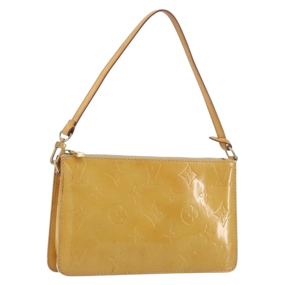Louis Vuitton Lexington accessory pouch in beige patent leather M91010: Louis Vuitton Lexington accessory pouch in beige patent leather M91010 Louis Vuitton Monogram Vernis Lexington accessory pouch in beige patent leather. Made in France, this women's pouch is a heavily 