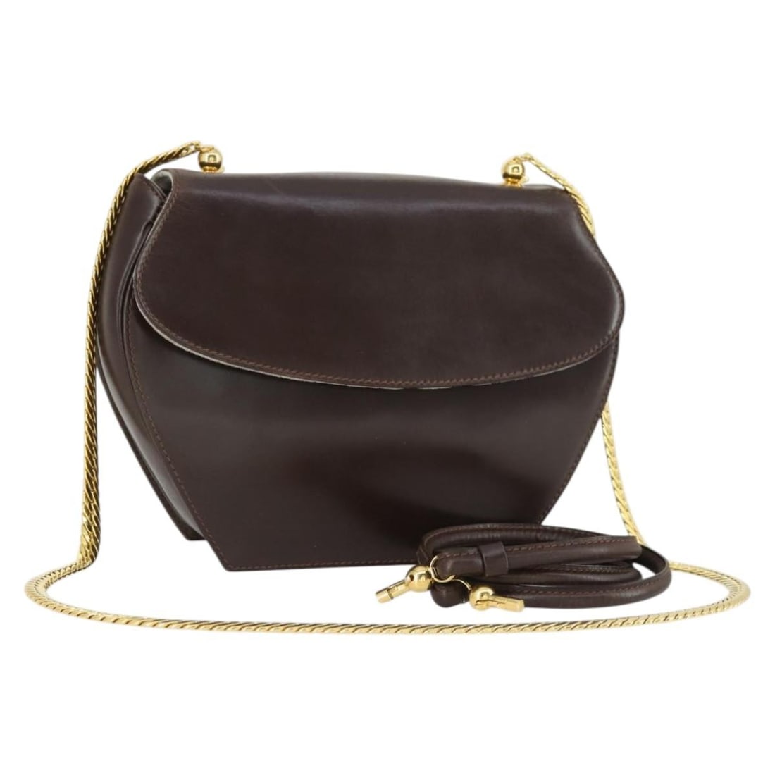 Gucci Brown Leather Chain Shoulder Bag with Gold Accents Italy: Gucci Brown Leather Chain Shoulder Bag with Gold Accents Italy This Gucci chain shoulder bag features brown leather with gold accents, designed for women. It is crafted in Italy and offers a classic s
