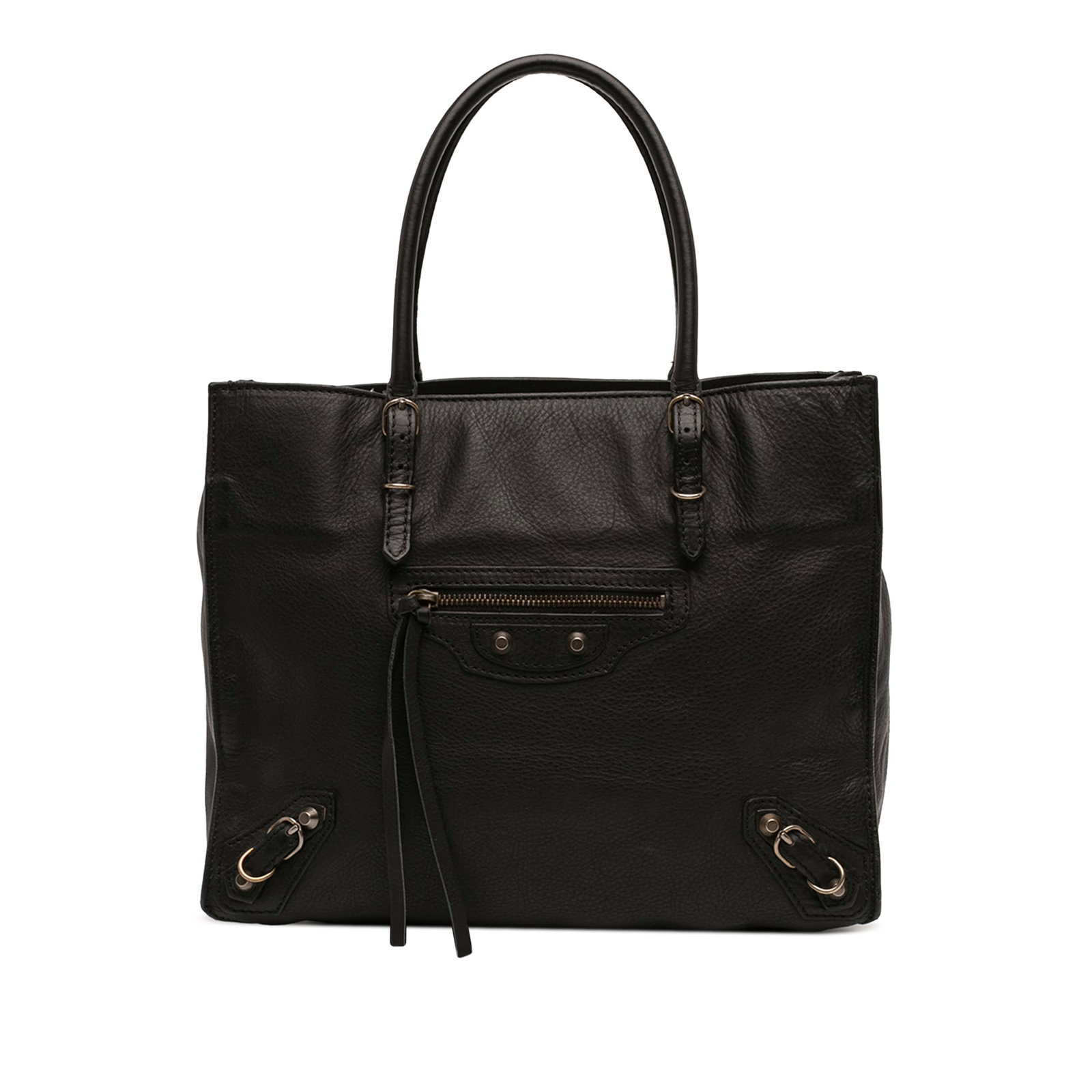 Balenciaga Papier A6 Leather Tote Bag in Black (1 of 7)