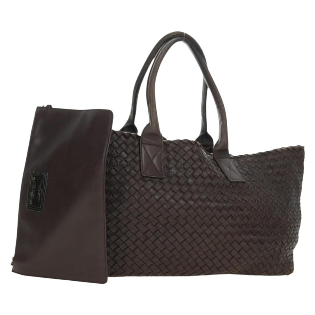 Bottega Veneta 115664 Intrecciato Leather Cabas MM Brown Tote: Bottega Veneta 115664 Intrecciato Leather Cabas MM Brown Tote Bottega Veneta Intrecciato Cabas MM tote bag in brown leather with a matching pouch. Made in Italy, this women's tote has a spacious every