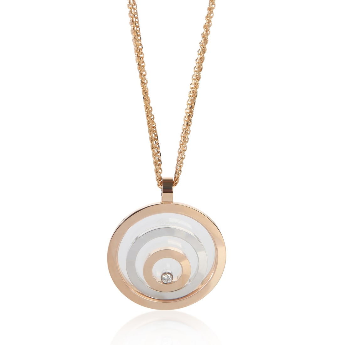 Chopard Happy Spirit 18k 3 Tone Gold Diamond Pendant: Chopard Happy Spirit 18k 3 Tone Gold Diamond Pendant Pre-owned Chopard Happy Spirit pendant crafted in 18k 3-tone gold with diamond accents. This women's pendant features a round brilliant design and 