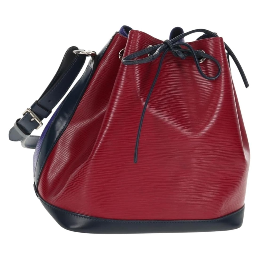 LOUIS VUITTON Epi Petit Noe Shoulder Bag Tricolor Purple Red Navy Auth: LOUIS VUITTON Epi Petit Noe Shoulder Bag Tricolor Purple Red Navy Auth Introducing the LOUIS VUITTON Epi Petit Noe Shoulder Bag, a stunning blend of style and functionality. Crafted in France from dur