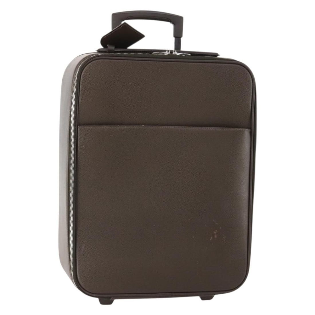 Louis Vuitton M23314 Pegas 45 Taiga Leather Suitcase Grizzly: Louis Vuitton M23314 Pegas 45 Taiga Leather Suitcase Grizzly Louis Vuitton Pegas 45 suitcase in Grizzly Taiga leather. This heavily used piece includes a name tag and shows visible wear throughout, in